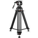 PULUZ 3 in 1 (Tripod + Bowl Adapter + Black Fluid Drag Head) Heavy Duty Video Camcorder Aluminum Alloy Tripod Mount Kit for DSLR / SLR Camera, Adjustable Height: 62-152cm