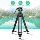 PULUZ 3 in 1 (Tripod + Bowl Adapter + Black Fluid Drag Head) Heavy Duty Video Camcorder Aluminum Alloy Tripod Mount Kit for DSLR / SLR Camera, Adjustable Height: 62-152cm