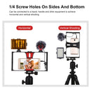 PULUZ Vlogging Live Broadcast Smartphone Video Rig Filmmaking Recording Handle Stabilizer Bracket for iPhone, Galaxy, Huawei, Xiaomi, HTC, LG, Google, and Other Smartphones(Red)
