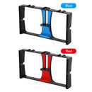 PULUZ Vlogging Live Broadcast Smartphone Video Rig Filmmaking Recording Handle Stabilizer Bracket for iPhone, Galaxy, Huawei, Xiaomi, HTC, LG, Google, and Other Smartphones(Red)