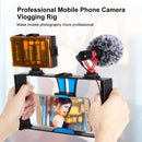 PULUZ Vlogging Live Broadcast Smartphone Video Rig Filmmaking Recording Handle Stabilizer Bracket for iPhone, Galaxy, Huawei, Xiaomi, HTC, LG, Google, and Other Smartphones(Blue)