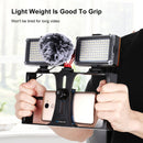 PULUZ Vlogging Live Broadcast Smartphone Video Rig Filmmaking Recording Handle Stabilizer Bracket for iPhone, Galaxy, Huawei, Xiaomi, HTC, LG, Google, and Other Smartphones(Blue)