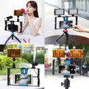 PULUZ Vlogging Live Broadcast Smartphone Video Rig Filmmaking Recording Handle Stabilizer Bracket for iPhone, Galaxy, Huawei, Xiaomi, HTC, LG, Google, and Other Smartphones(Blue)