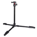 PULUZ 4-Section Folding Legs Metal Tripod Mount with 360 Degree Ball Head for DSLR & Digital Camera, Adjustable Height: 42-130cm