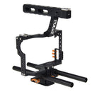 PULUZ Camera Cage Handle Stabilizer for Sony A7 & A7S & A7R, A7 II & A7R II & A7S II, A7R III & A7S III, A7R IV, A6000, A6500, A6300, Panasonic Lumix DMC-GH4(Orange)