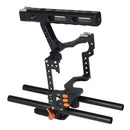 PULUZ Camera Cage Handle Stabilizer for Sony A7 & A7S & A7R, A7 II & A7R II & A7S II, A7R III & A7S III, A7R IV, A6000, A6500, A6300, Panasonic Lumix DMC-GH4(Orange)