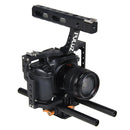 PULUZ Camera Cage Handle Stabilizer for Sony A7 & A7S & A7R, A7 II & A7R II & A7S II, A7R III & A7S III, A7R IV, A6000, A6500, A6300, Panasonic Lumix DMC-GH4(Orange)