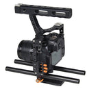 PULUZ Camera Cage Handle Stabilizer for Sony A7 & A7S & A7R, A7 II & A7R II & A7S II, A7R III & A7S III, A7R IV, A6000, A6500, A6300, Panasonic Lumix DMC-GH4(Orange)