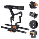 PULUZ Camera Cage Handle Stabilizer for Sony A7 & A7S & A7R, A7 II & A7R II & A7S II, A7R III & A7S III, A7R IV, A6000, A6500, A6300, Panasonic Lumix DMC-GH4(Orange)