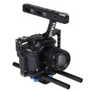 PULUZ Camera Cage Handle Stabilizer for Sony A7 & A7S & A7R, A7 II & A7R II & A7S II, A7R III & A7S III, A7R IV, A6000, A6500, A6300, Panasonic Lumix DMC-GH4(Blue)