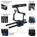 PULUZ Camera Cage Handle Stabilizer for Sony A7 & A7S & A7R, A7 II & A7R II & A7S II, A7R III & A7S III, A7R IV, A6000, A6500, A6300, Panasonic Lumix DMC-GH4(Blue)