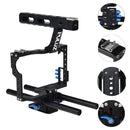 PULUZ Camera Cage Handle Stabilizer for Sony A7 & A7S & A7R, A7 II & A7R II & A7S II, A7R III & A7S III, A7R IV, A6000, A6500, A6300, Panasonic Lumix DMC-GH4(Blue)