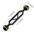PULUZ 5 inch 12.6cm Aluminum Alloy Dual Balls Arm for Underwater Torch / Video Light, Ball Diameter: 2.5cm