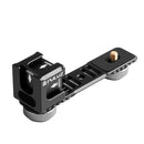 PULUZ 4-Head Cold Hot Shoe Mount Adapter Microphone Flash Light Aluminum Alloy Extension Bracket for DJI OSMO Mobile 2 / Zhiyun Smooth 4 / Feiyu Vimble 2 Gimbal Stabilizer
