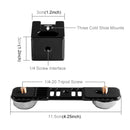 PULUZ 4-Head Cold Hot Shoe Mount Adapter Microphone Flash Light Aluminum Alloy Extension Bracket for DJI OSMO Mobile 2 / Zhiyun Smooth 4 / Feiyu Vimble 2 Gimbal Stabilizer