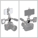 PULUZ 4-Head Hot Shoe Mount Adapter Microphone Flash Light Aluminum Alloy Holder Bracket