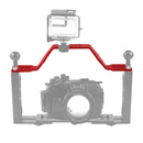 PULUZ Diving Tray Bracket Dual Handle Grip Handheld Expansion Mount System (Red)