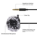 PULUZ 3m 3.5mm Jack Lavalier Wired Condenser Recording Microphone with Fur Windscreen Cap