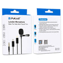 PULUZ 6m 3.5mm Jack Lavalier Wired Condenser Recording Microphone with Fur Windscreen Cap
