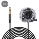 PULUZ 6m 3.5mm Jack Lavalier Wired Condenser Recording Microphone with Fur Windscreen Cap