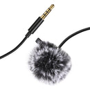 PULUZ 6m 3.5mm Jack Lavalier Wired Condenser Recording Microphone with Fur Windscreen Cap