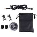 PULUZ 6m 3.5mm Jack Lavalier Wired Condenser Recording Microphone with Fur Windscreen Cap