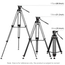 PULUZ Professional Heavy Duty Video Camcorder Aluminum Alloy Tripod with Fluid Drag Head for DSLR / SLR Camera, Adjustable Height: 80-160cm(Black)
