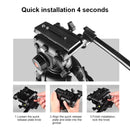 PULUZ Professional Heavy Duty Video Camcorder Aluminum Alloy Tripod with Fluid Drag Head for DSLR / SLR Camera, Adjustable Height: 80-160cm(Black)
