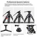 PULUZ Professional Heavy Duty Video Camcorder Aluminum Alloy Tripod with Fluid Drag Head for DSLR / SLR Camera, Adjustable Height: 80-160cm(Black)