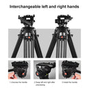 PULUZ Professional Heavy Duty Video Camcorder Aluminum Alloy Tripod with Fluid Drag Head for DSLR / SLR Camera, Adjustable Height: 80-160cm(Black)