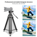 PULUZ Professional Heavy Duty Video Camcorder Aluminum Alloy Tripod with Fluid Drag Head for DSLR / SLR Camera, Adjustable Height: 80-160cm(Black)
