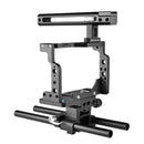 PULUZ Video Camera Cage Stabilizer with Handle & Rail Rod for Nikon Z6 / Z7(Black)