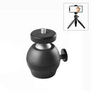 PULUZ 1/4 inch Screw CNC Aluminum Alloy Ball Head ABS Tripod Adapter(Black)