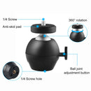 PULUZ 1/4 inch Screw CNC Aluminum Alloy Ball Head ABS Tripod Adapter(Black)