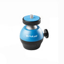 PULUZ 1/4 inch Screw CNC Aluminum Alloy Ball Head ABS Tripod Adapter(Blue)