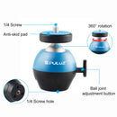PULUZ 1/4 inch Screw CNC Aluminum Alloy Ball Head ABS Tripod Adapter(Blue)