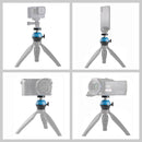 PULUZ 1/4 inch Screw CNC Aluminum Alloy Ball Head ABS Tripod Adapter(Blue)