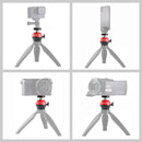 PULUZ 1/4 inch Screw CNC Aluminum Alloy Ball Head ABS Tripod Adapter(Red)