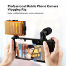 PULUZ Bluetooth Handheld Vlogging Live Broadcast Smartphone Video Rig Cage Filmmaking Recording Handle Stabilizer Bracket for iPhone, Galaxy, Huawei, Xiaomi, HTC, LG, Google, and Other Smartphones(Blue)