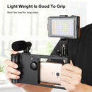 PULUZ Bluetooth Handheld Vlogging Live Broadcast Smartphone Video Rig Cage Filmmaking Recording Handle Stabilizer Bracket for iPhone, Galaxy, Huawei, Xiaomi, HTC, LG, Google, and Other Smartphones(Blue)