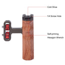 PULUZ Universal Side Wooden Handle Handgrip with Cold Shoe for DSLR Camera Cage(Bronze)