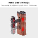 PULUZ Universal Side Wooden Handle Handgrip with Cold Shoe for DSLR Camera Cage(Bronze)