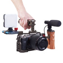 PULUZ Universal Side Wooden Handle Handgrip with Cold Shoe for DSLR Camera Cage(Bronze)