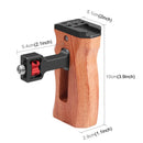 PULUZ 3/8 inch Screw Universal Camera Wooden Side Handle with Cold Shoe Mount for Camera Cage Stabilizer(Black)