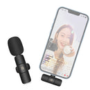 PULUZ Wireless Lavalier Microphone for 8-Pin Device, Support Phone Charging(Black)