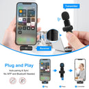 PULUZ Wireless Lavalier Microphone for 8-Pin Device, Support Phone Charging(Black)
