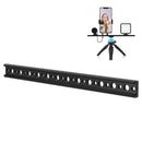 PULUZ Metal 1/4 & 3/8 Mount Cold Shoe Extension Rail Bracket Bar(Black)