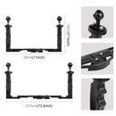 PULUZ Dual Handles Aluminium Alloy Tray Stabilizer for Underwater Camera Housings(Black)