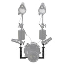PULUZ Dual Handles Aluminium Alloy Tray Stabilizer for Underwater Camera Housings(Black)