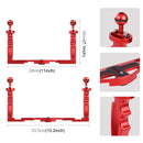PULUZ Dual Handles Aluminium Alloy Tray Stabilizer for Underwater Camera Housings(Red)
